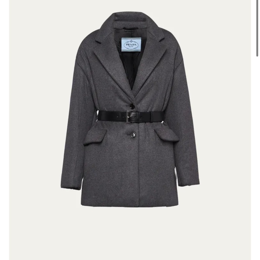 Prada Women's Charcoal Belted Blazer